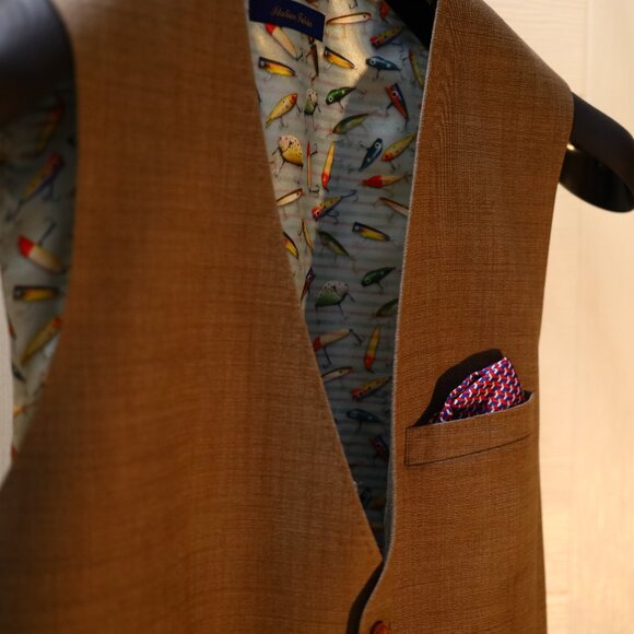 Ted Baker Tan Sport Coat and matching Waistcoat - Picture 3 of 10